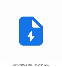 file document lightning bolt booster icon sign vector