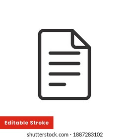 File document line icon for web template and app. Editable stroke vector illustration design on white background. EPS 10