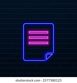 File document list icon symbol animation on black background. Financial check icon.
