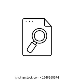 File, document, magnifier icon. Simple line, outline vector of icons for ui and ux, website or mobile application