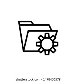 File Document Management Icon , Business Logotype Design Emblem Isolated Illustration , Template Vector Simple Company Directory Concept File Sign , Outline Solid Background White
