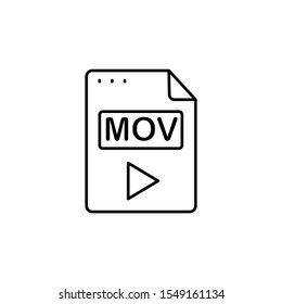 File, document, MOV icon. Simple line, outline vector of icons for ui and ux, website or mobile application