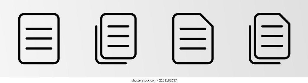 archivo documento papel de oficina conjunto simple de iconos de esquema plano