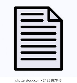 File And Document, Page Icon, Paper Icon, Isolated Lineal Color Vector Icon.