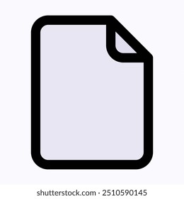 File And Document, Page, Paper Vector Icon, User Interface, User Experience, Isolated Lineal Color Vector Icon.