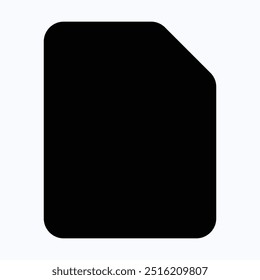 File And Document, Page, Paper Vector Icon, User Interface, User Experience, Isolated Silhouette Vector Icon.