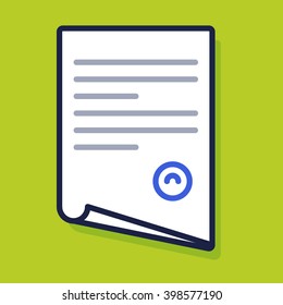 File, document, paper, contract, agreement icon. Vector flat illustration.