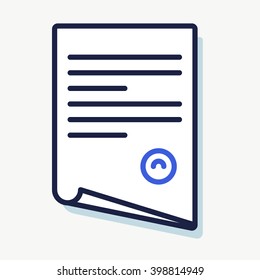 File, document, paper, contract, agreement icon. Vector flat illustration.