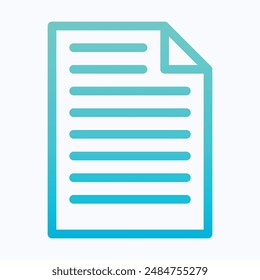Datei und Dokument, Papiersymbol für die Vektorgrafik, Symbol für die Vektorgrafik des isolierten Linienverlaufs.