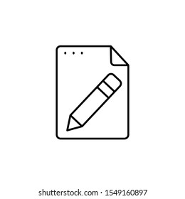 File, document, pencil icon. Simple line, outline vector of icons for ui and ux, website or mobile application