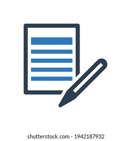 File document and pencil write icon	