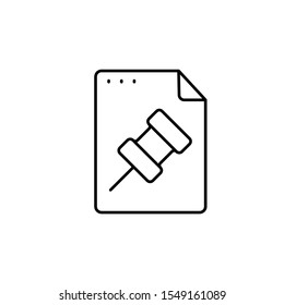 File, document, pin icon. Simple line, outline vector of icons for ui and ux, website or mobile application