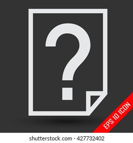 File document with question icon. File with question mark symbol. Unknown file logo. Vector illustration.