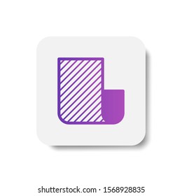 file document round icon in solid/glyph with stripes style in purple smooth gradient background, suitable for mobile and web UI, app button,  infographic, etc