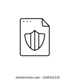 File, document, shield icon. Simple line, outline vector of icons for ui and ux, website or mobile application