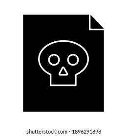 File, document, skull, virus icon vector image. Can also be used for cyber security. Suitable for use on web apps, mobile apps and print media.
