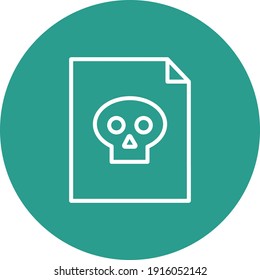 File, document, skull, virus icon vector image. Can also be used for cyber security. Suitable for use on web apps, mobile apps and print media.
