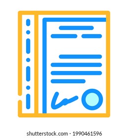 file with document stationery accessory color icon vector. file with document stationery accessory sign. isolated symbol illustration