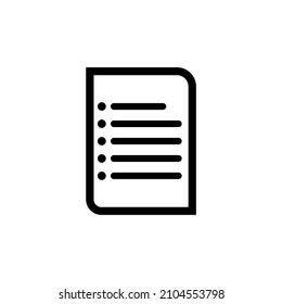 file document symbol. document on white background icon vector. 