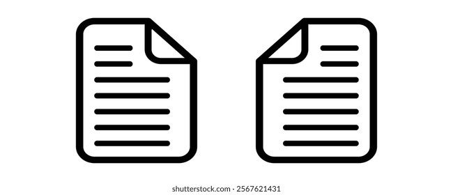 File document thin line icons, File line icon symbol for website design and development.