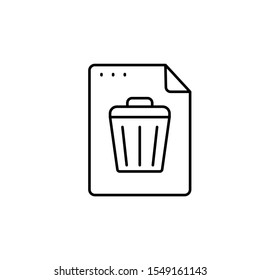 File, document, trash can icon. Simple line, outline vector of icons for ui and ux, website or mobile application