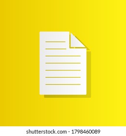 file document white icon with shadow