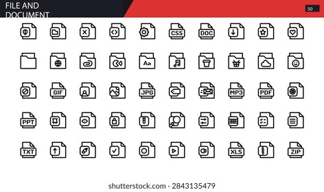 File Document Workflow Approve Sign Collaborate Share Digital Icon Set
