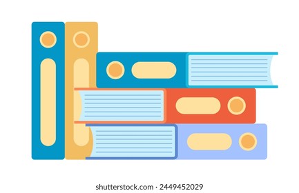 File documents pile isolated concept. Vector flat graphic design illustration
