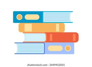 Los documentos de archivo apilan concepto aislado. Ilustración de Diseño gráfico plano de Vector