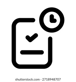 Ícone de Linha Moderna Concluído do Arquivo. Símbolo de vetor mínimo profissional representando documentos concluídos conclusão de tarefas e arquivos verificados.
