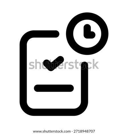 File Done Modern Line Icon. Professional minimal vector symbol representing completed documents task completion and verified files.
