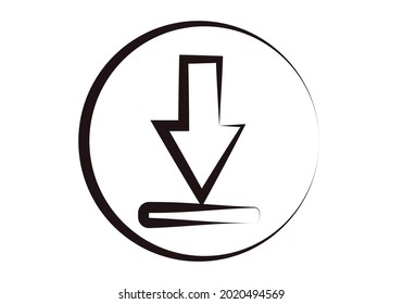 File download button black icon.