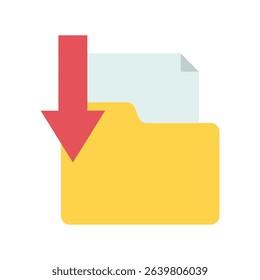 File download concept with arrow and folder.
