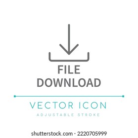File Download Ecommerce Vector Line Icon