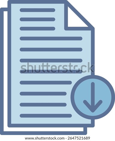 File Download Filled Blue Tone Icon