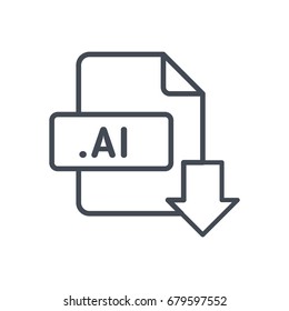 File download format document line icon ai