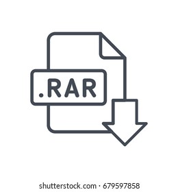 File download format document line icon rar