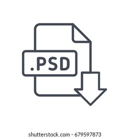 File download format document line icon psd