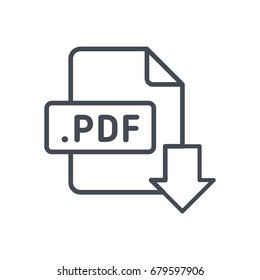 File Download Format Document Line Icon Pdf