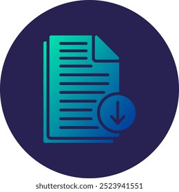 File Download Glyph Circle Gradient Icon