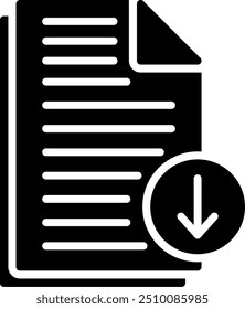 File Download Glyph Vector Icon Design