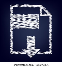 File download icon with chalk effect  