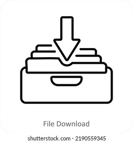 File Download And Download icon concept