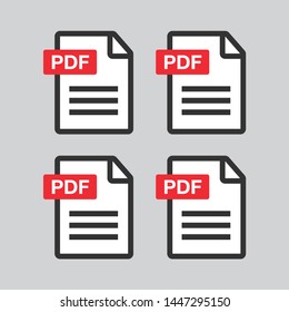 File download icon. Document icon set. PDF file download icon