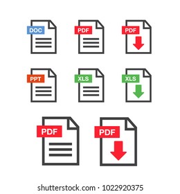 File download icon. Document text, symbol web format information. Pdf icon
