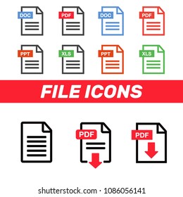 File download icon. Document text, symbol web format information