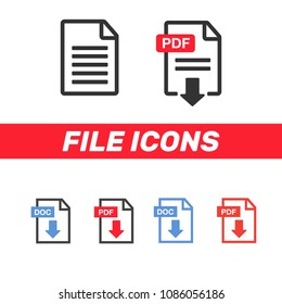 File download icon. Document text, symbol web format information