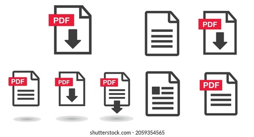 File download icon. Document text, symbol web format information. Document icon set