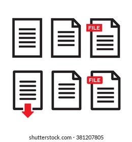 File download icon. Document text, symbol web format information