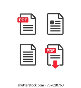 File download icon. Document text, symbol web format information. Document icon set